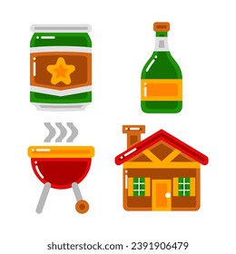oktoberfest objects vector illustrations set