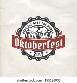 oktoberfest octoberfest beer alcohol cartoon clips vector emblem layered retro styled mark of beer good as a pattern of advertisement editable layered vector oktoberfest octoberfest beer alcohol carto