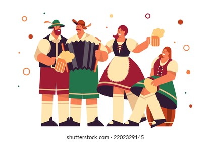 Oktoberfest or oktober beer festival, vector card