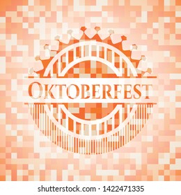 Oktoberfest orange mosaic emblem. Vector Illustration. Detailed.