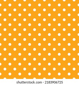 Oktoberfest orange and white polkadot background. Holiday wrapping print. Bavarian traditional texture. Octoberfest seamless pattern. Germany traditional wallpaper. Vector color illustration.