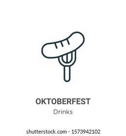 Oktoberfest outline vector icon. Thin line black oktoberfest icon, flat vector simple element illustration from editable drinks concept isolated on white background