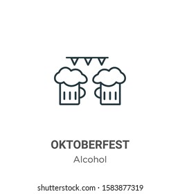 Oktoberfest outline vector icon. Thin line black oktoberfest icon, flat vector simple element illustration from editable alcohol concept isolated on white background