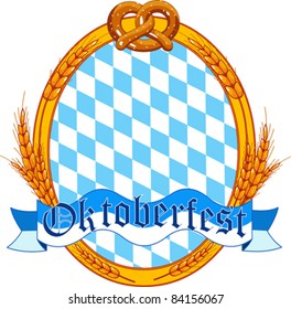 Oktoberfest  oval  label design with place for text