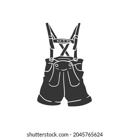 Oktoberfest Pants Icon Silhouette Illustration. German Holidays Vector Graphic Pictogram Symbol Clip Art. Doodle Sketch Black Sign.