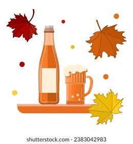 Oktoberfest Party Alcohol Vector Drink Beer Bottle