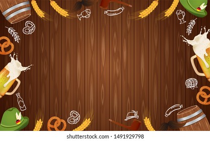 oktoberfest party. design background, banner, card, template