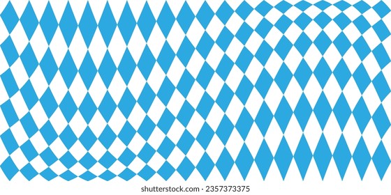 Oktoberfest party, Germany. Blue bavaria with blue square, argyle, bavarian pattern. Vector sign. October fest. Fabric tablecloth with bavaria state flag. Oktoberfest party. Beer festivale. Holiday.