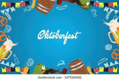 oktoberfest party illustration with element festival. design background, banner, card, template