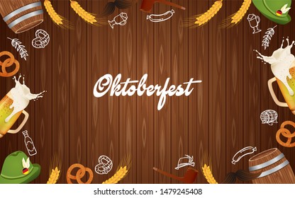 oktoberfest party illustration with element festival. design background, banner, card, template