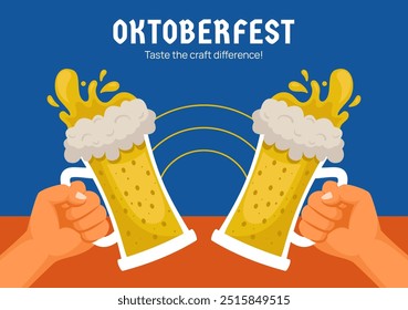 Oktoberfest Party Social Media Background Illustration Flat Cartoon Hand Drawn Templates