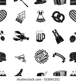 Oktoberfest pattern icons in black style. Big collection of Oktoberfest vector symbol stock illustration