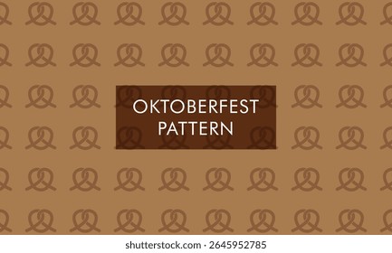 Padrão Oktoberfest com elementos de pretzels alemães tradicionais em estilo de contorno