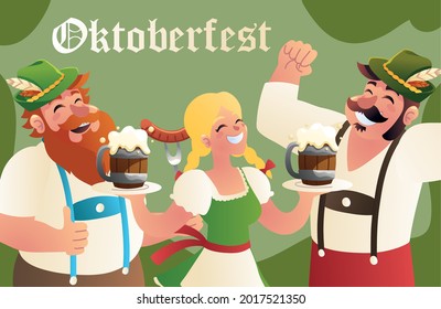 Oktoberfest-Menschen feiern Tageskarte