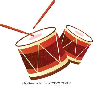 tambor de percusión oktoberfest, fondo plano vectorial para la celebración del festival de cerveza oktoberfest