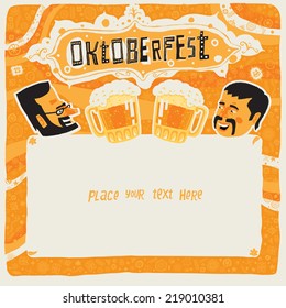 Oktoberfest postcard, poster, background, ornament or party invitation