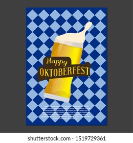 Oktoberfest poster with a beer mug - Vector