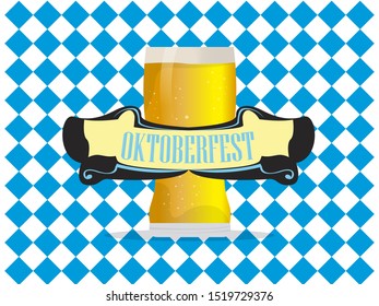 Oktoberfest poster with a beer mug - Vector