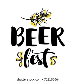 Oktoberfest poster with hand sketched bottles and other attributes. Labels.