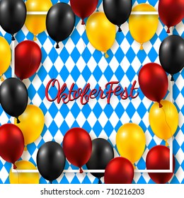 Oktoberfest poster with shiny balloons . Vector illustration.