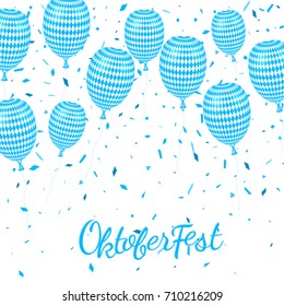 Oktoberfest poster with shiny balloons . Vector illustration.