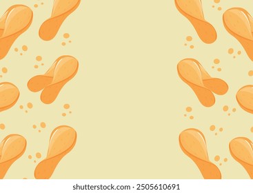 Oktoberfest poster with a snack, namely potato chips placed on the sides of the poster, vector	