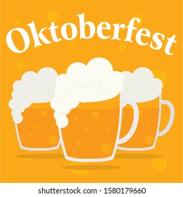 Oktoberfest poster with text - Vector illustratio design