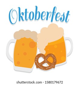 Oktoberfest poster with text - Vector illustratio design