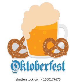 Oktoberfest poster with text - Vector illustratio design
