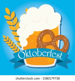 Oktoberfest poster with text - Vector illustratio design