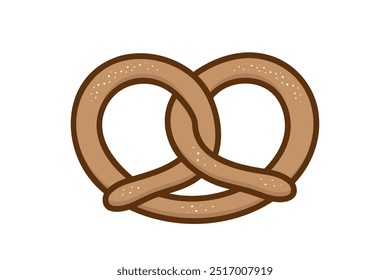 Oktoberfest Pretzel, pastel tradicional alemán con sal, comida bávara, elemento de Vector