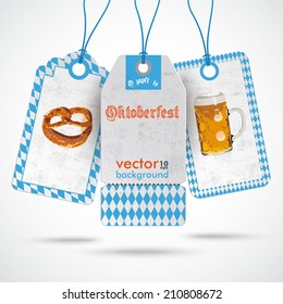 Oktoberfest price sticker on the white background. German text "OÃ?Â?Ã?Â´zapft is" and "Oktoberfest", translate "on tap" and "Oktoberfest".Eps 10 vector file.