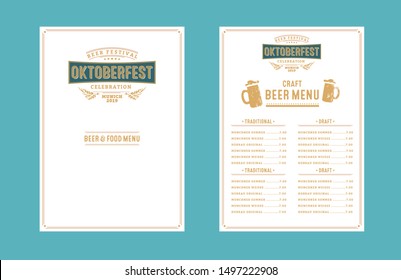 Oktoberfest pub menu. Handwritten typography header for drink list, greeting cards, poster. The beer festival celebrated in October in Germany. Folk festivities in  Bavaria.