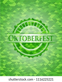 Oktoberfest realistic green mosaic emblem