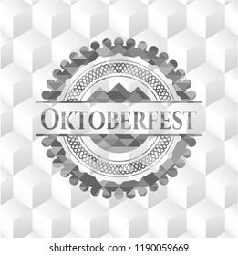 Oktoberfest realistic grey emblem with cube white background