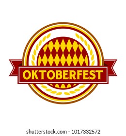 Oktoberfest Red Circular Badge Symbol Vector Graphic Logo Design