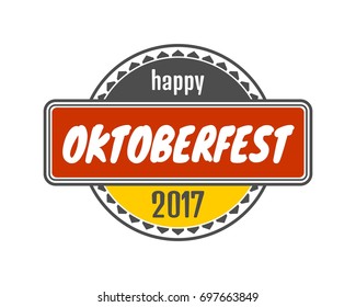 Oktoberfest relative stamp pattern. Round shape with flag of the Germany and 2017 year number