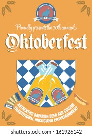 Oktoberfest Retro Poster - Traditional, Beer Bottles, Typography, Label
