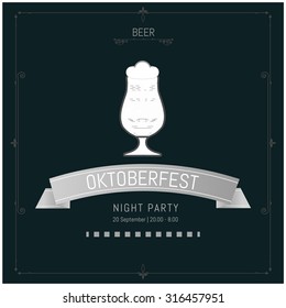 Oktoberfest retro style label, badge and logo. Beer festival celebration. Vector illustration. 