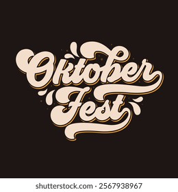 Oktoberfest retro style typography design on black background. Oktoberfest is the world's largest Volksfest, featuring a beer festival and a travelling carnival, and is held annually in Germany