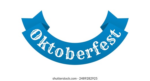 Oktoberfest ribbon. Bavarian, Germfn beer festival banner design element. Vector illustration.