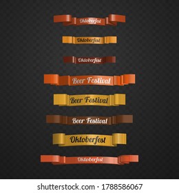 Oktoberfest Ribbon Template with Realistic Concept