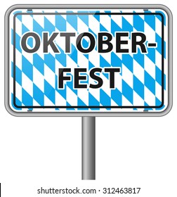 oktoberfest road sign vector icon