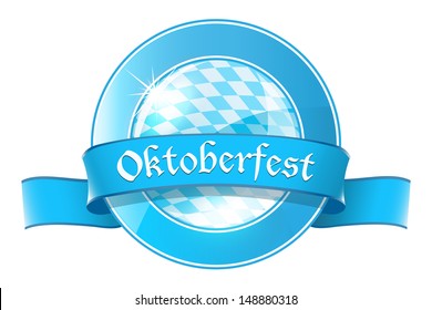 Oktoberfest round banner with ribbon
