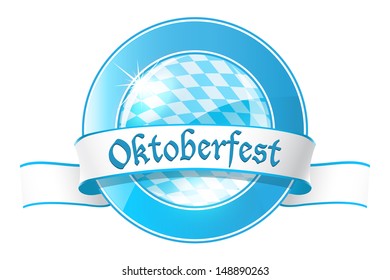 Oktoberfest round banner with ribbon