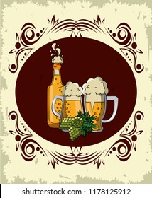 Oktoberfest round emblem
