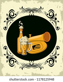 Oktoberfest round emblem