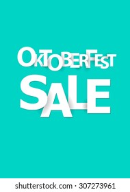 Oktoberfest sale, paper letters, origami style.Vector illustration.