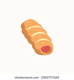 Oktoberfest Sausage Bread Illustration for design needs, Landing Pages, Animation, Apps, Presentations, Content Creator and other Promotions