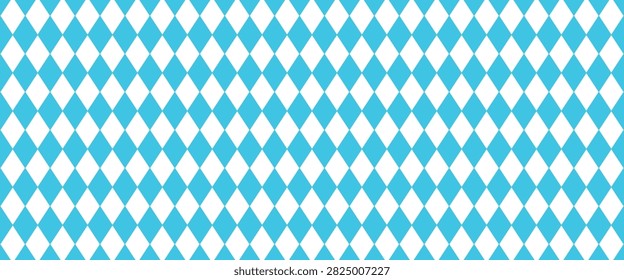 Oktoberfest seamless blue pattern with geometric rhomb ornaments, Bavarian folk motifs, Munich beer festival style, and traditional German decorative elements.